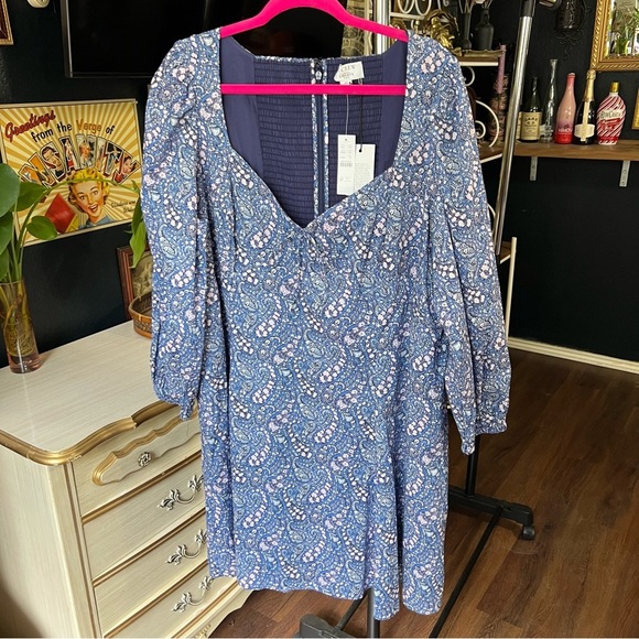 J.Crew Long-Sleeve Mini Dress in Liberty® Bourton Bloom Fabric Plus Size - Picture 3 of 10